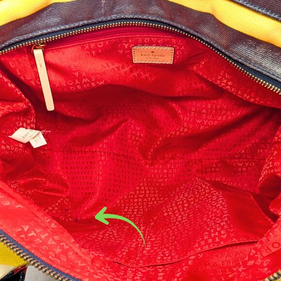 Kate Spade Stevie Westchester Multicolor Stripe Coated Canvas Large Satchel - Picture 8 of 10